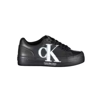 Черные кожаные женские кроссовки Calvin Klein