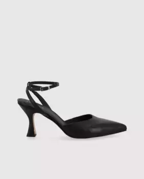 Черные кожаные женские туфли Alohas