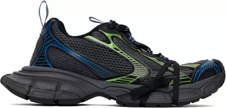 Черные кроссовки 3XL Balenciaga, темно-серый/черный/синий/зеленый