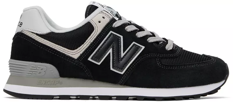 Черные кроссовки 574 Core New Balance, черный/белый