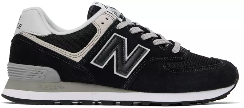 Черные кроссовки 574 Core New Balance, черный/белый