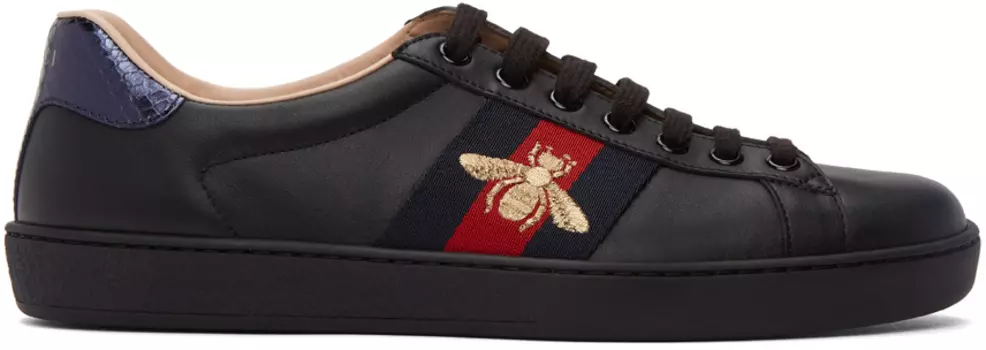 Черные кроссовки Ace с вышивкой Gucci