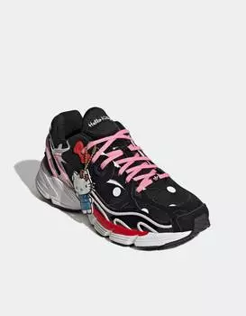 Черные кроссовки adidas Originals astir hello kitty с красными и розовыми деталями