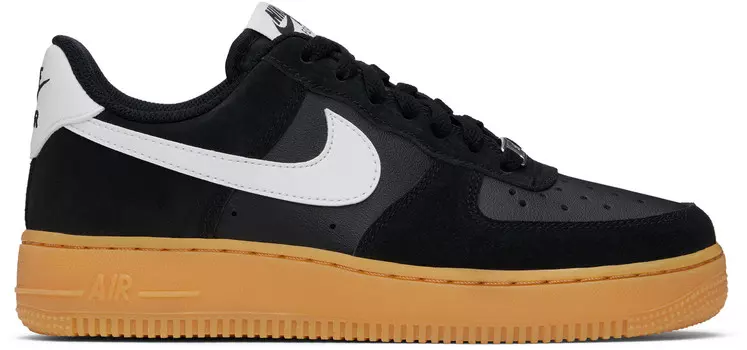 Черные кроссовки Air Force 1 '07 LV8 Nike, Black/Gum light brown/Summit white