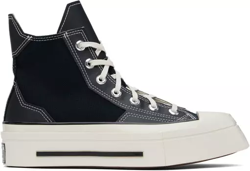 Черные кроссовки Chuck 70 De Luxe Squared High Top Converse, Black/Black/Egret