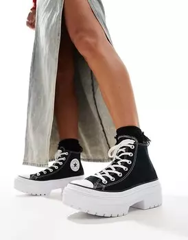Черные кроссовки Converse Chuck Taylor All Star Lugged Hi на каблуке