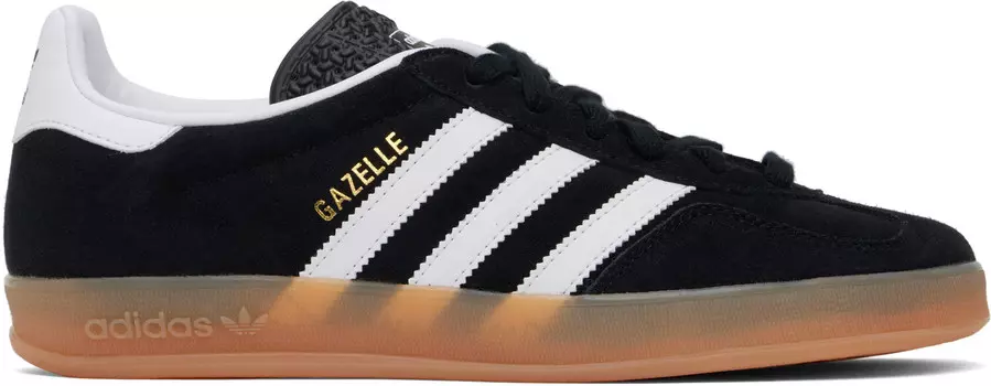 Черные кроссовки Gazelle для помещений Adidas Originals, Core black/Cloud white/Gum