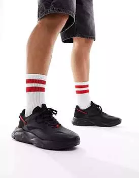 Черные кроссовки HUGO Leon Runn Hugo Red