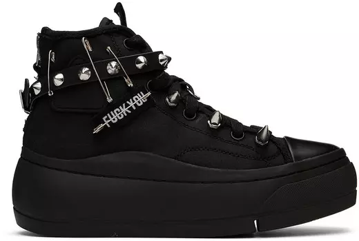 Черные кроссовки Kurt с заклепками в виде пирамид R13