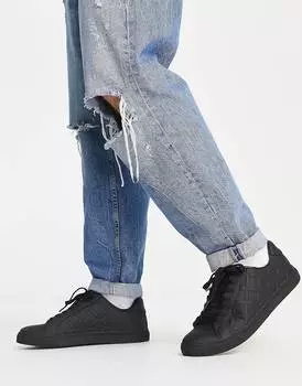 Черные кроссовки на шнуровке с рельефными вставками ASOS DESIGN