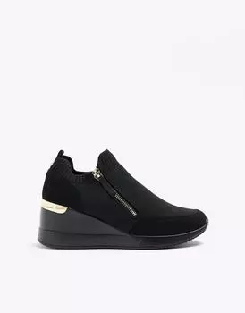 Черные кроссовки на танкетке River Island