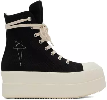 Черные кроссовки Porterville с двойным бампером Rick Owens DRKSHDW, Black/Pearl/Milk/Milk