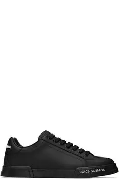 Черные кроссовки Portofino из телячьей кожи Nappa Dolce&Gabbana