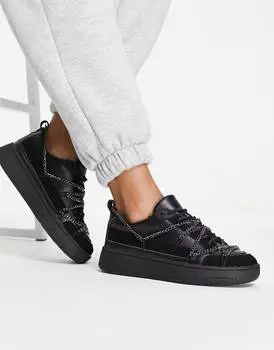 Черные кроссовки с кружевом и цепочкой ASOS DESIGN Daze