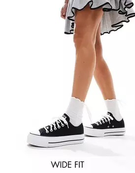 Черные кроссовки широкого кроя Converse Chuck Taylor All Star Lift Ox Wide Fit