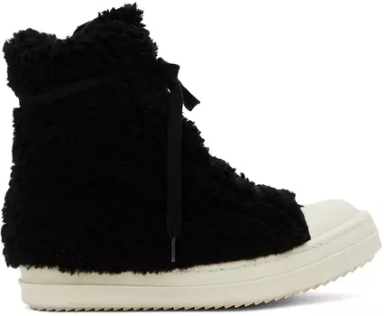 Черные кроссовки Strobe из овечьей шерсти Rick Owens
