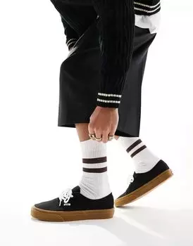 Черные кроссовки Vans Authentic на резиновой подошве