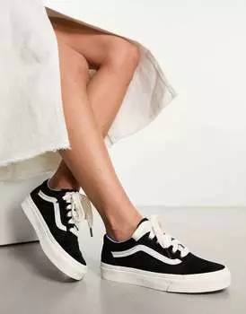 Черные кроссовки Vans Old Skool с объемными шнурками