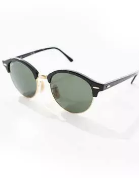 Черные круглые солнцезащитные очки Ray-Ban Clubmaster