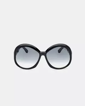 Черные круглые женские солнцезащитные очки из ацетата Tom Ford, черный