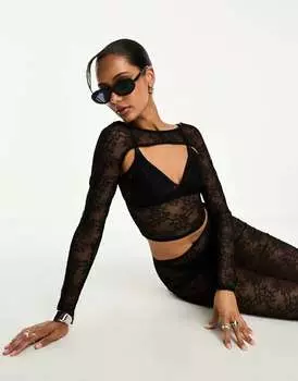 Черные кружевные майки и плечи ASOS