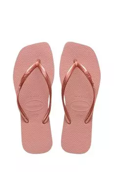 Черные квадратные босоножки Havaianas, розовый