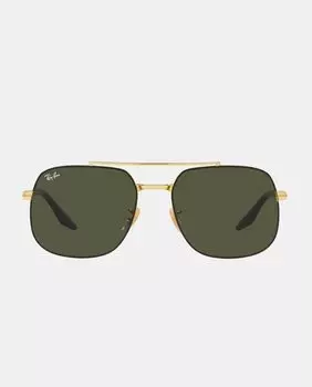 Черные квадратные металлические солнцезащитные очки унисекс Ray-Ban, черный