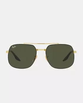 Черные квадратные металлические солнцезащитные очки унисекс Ray-Ban, черный