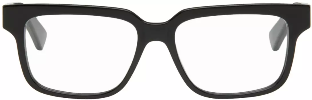 Черные квадратные очки Bottega Veneta, Black/Black/Transparent