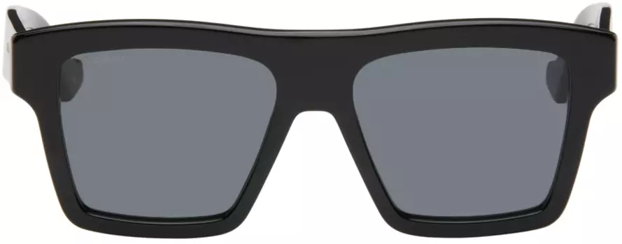 Черные квадратные солнцезащитные очки Gucci, Black/Black/Grey