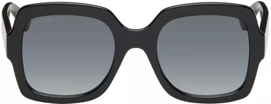 Черные квадратные солнцезащитные очки Gucci, цвет Black/Black/Grey