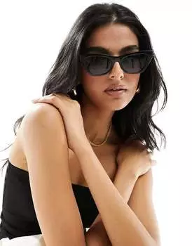 Черные квадратные солнцезащитные очки «кошачий глаз» ASOS