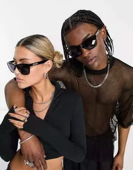 Черные квадратные солнцезащитные очки Oakley Frogskins с черными линзами