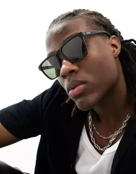 Черные квадратные солнцезащитные очки Quay Unplugged с поляризационными линзами Quay Australia