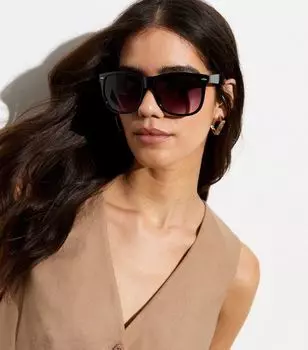 Черные квадратные солнцезащитные очки в стиле ретро New Look, черный