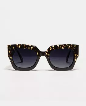 Черные квадратные женские солнцезащитные очки из органического ацетата No Idols, черный