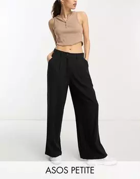 Черные льняные брюки ASOS Petite Dad