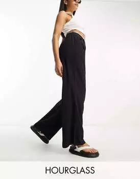 Черные льняные брюки для папы ASOS Hourglass