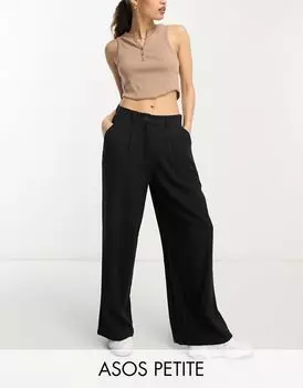 Черные льняные брюки для папы ASOS DESIGN Petite ASOS