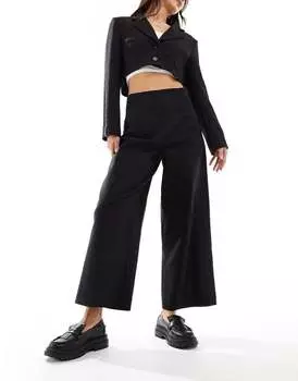 Черные льняные брюки-кюлоты ASOS DESIGN