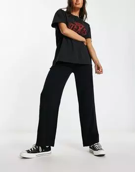 Черные льняные брюки Weekday Lilah