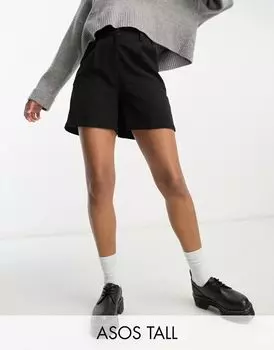 Черные льняные шорты ASOS Tall Dad