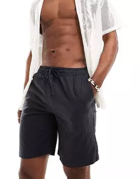 Черные льняные шорты Pull&Bear - Mix&Match