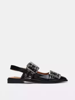 Черные лакированные балетки Graya с пяткой на пятке Steve Madden, черный