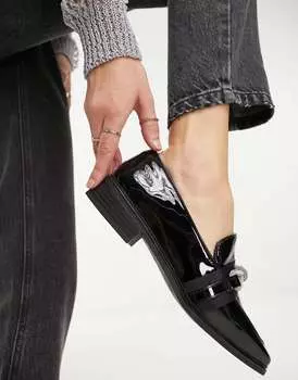 Черные лакированные лоферы с украшением ALDO Encore