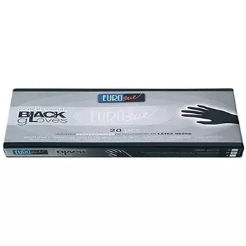 Черные латексные перчатки, маленькие, Eurostil