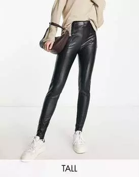 Черные леггинсы из искусственной кожи New Look