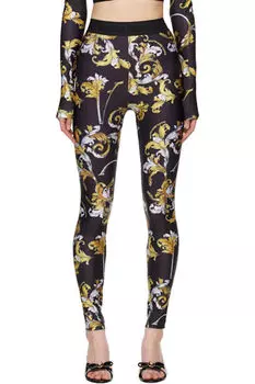 Черные леггинсы Outline Barocco Versace Jeans Couture