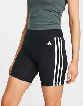 Черные леггинсы с 3 полосками adidas Training