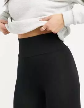 Черные леггинсы с глубоким поясом ASOS DESIGN